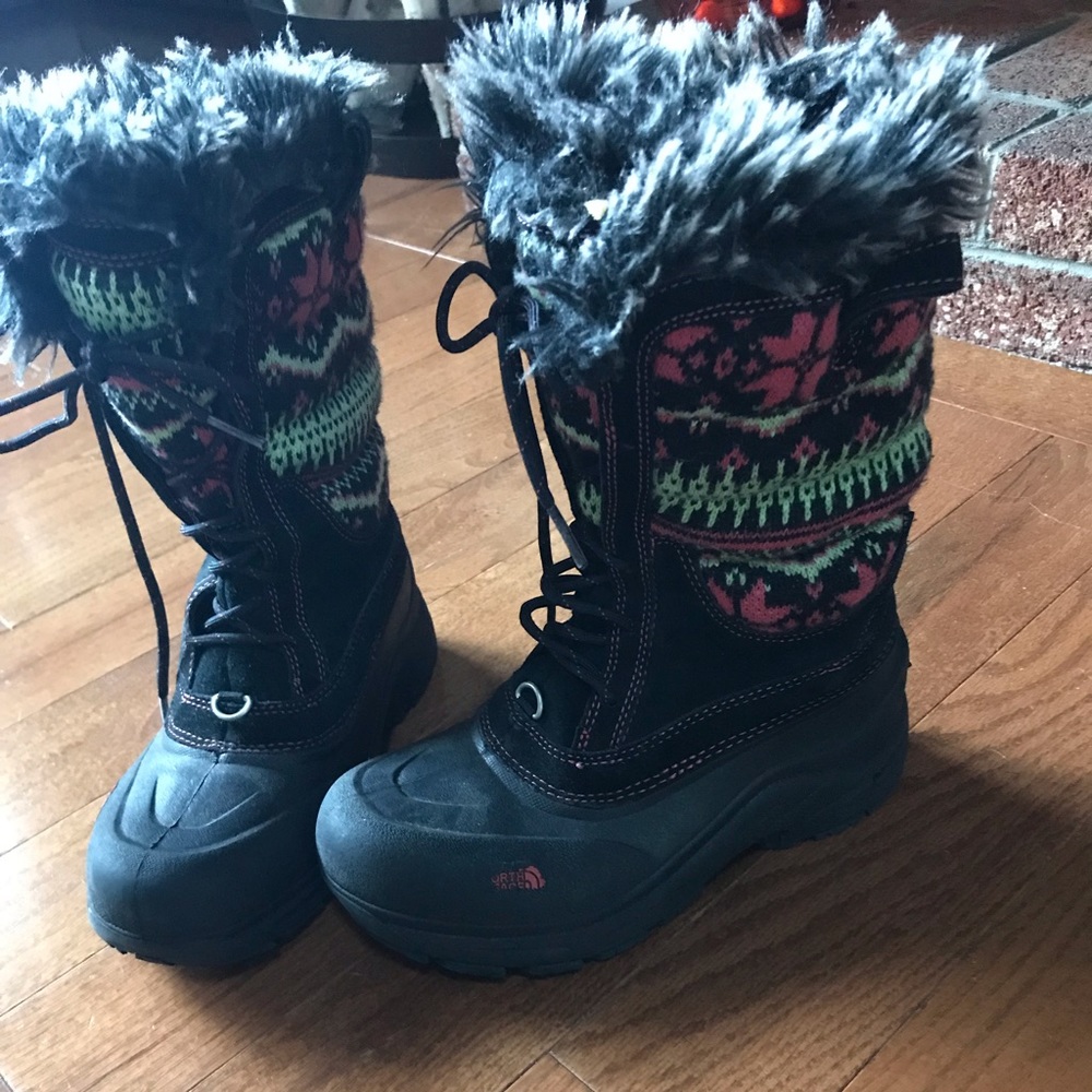 North face shellista snow winter boots - size 4 y